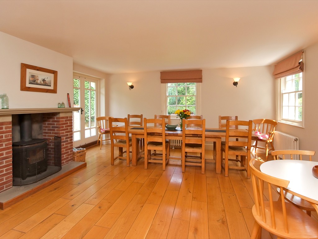 Dining Room with wood burner